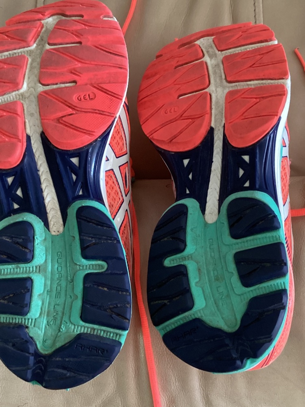 ASICS Women's Coral and Teal Athletic Running Shoes size 9.5 - Picture 6 of 7